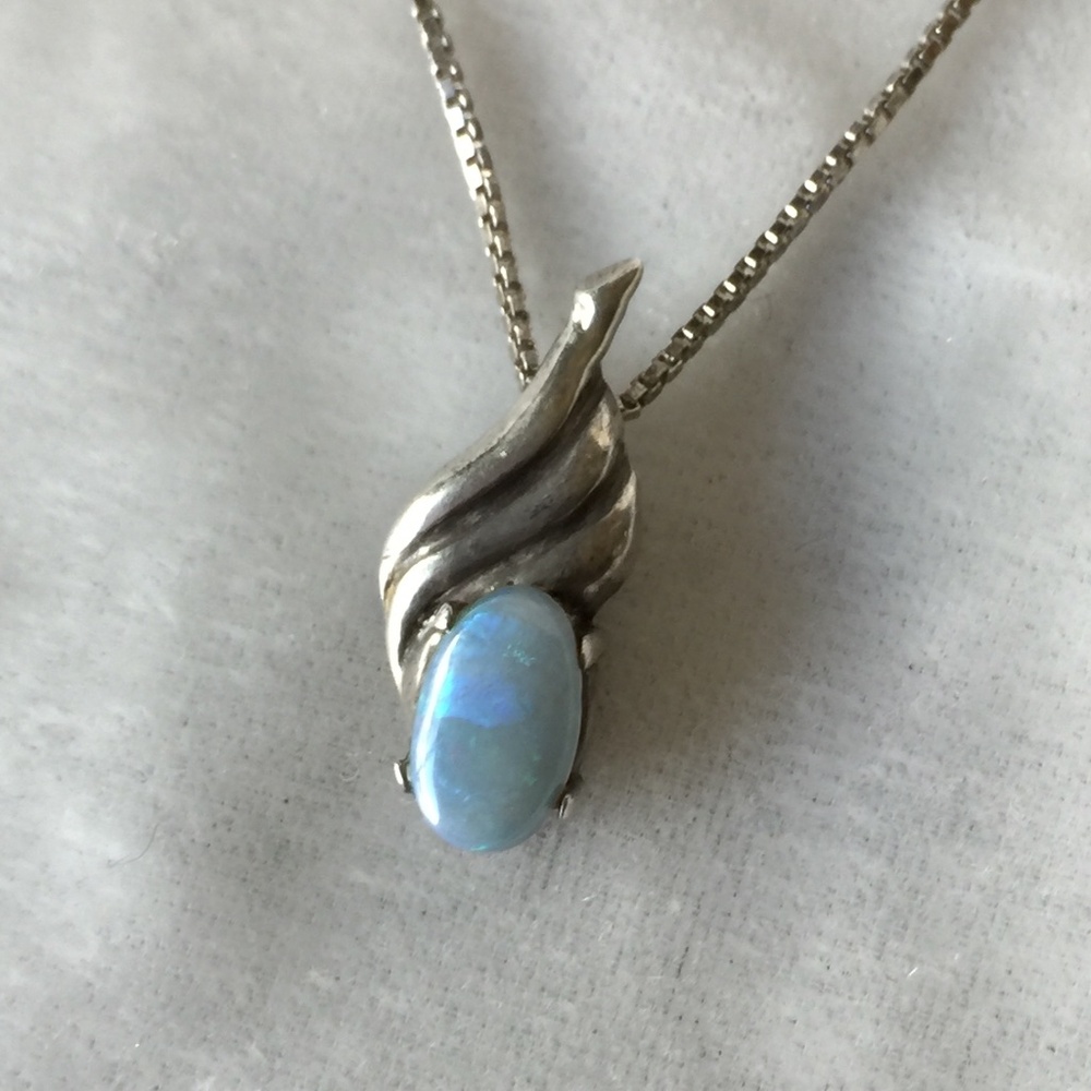 Opal Sterling Necklace